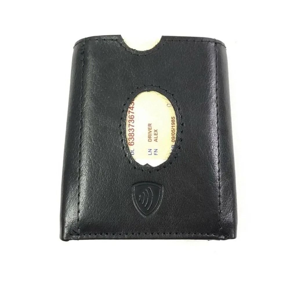 Spikes and Sparrow Austin Black Leather Wallet Trifold Snap RFID Protection New